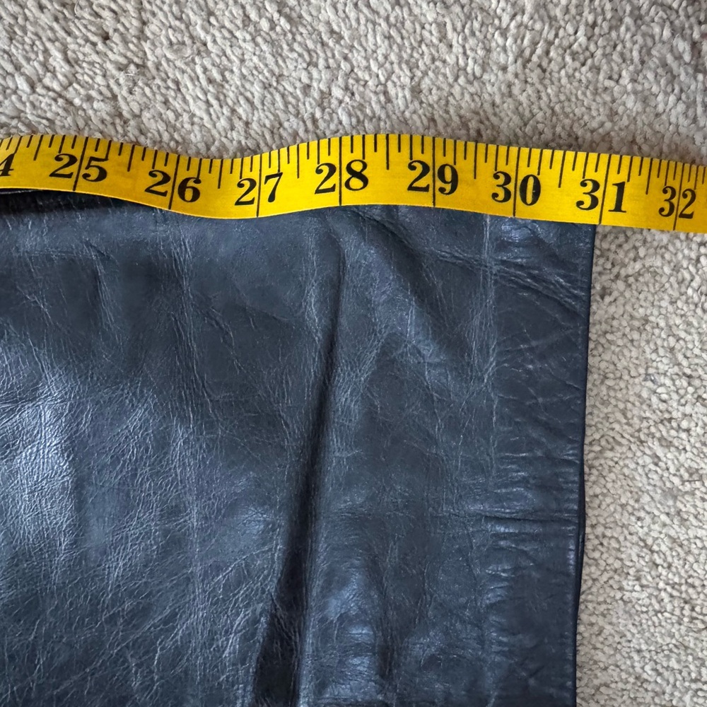 New Gap black 100% leather bootcut pants 10 - Picture 7 of 8
